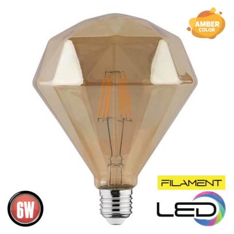 Лампа декоративна Horoz Filament Rustic Diamond-6 6 Вт E27 2200 К Бронза - фото 2