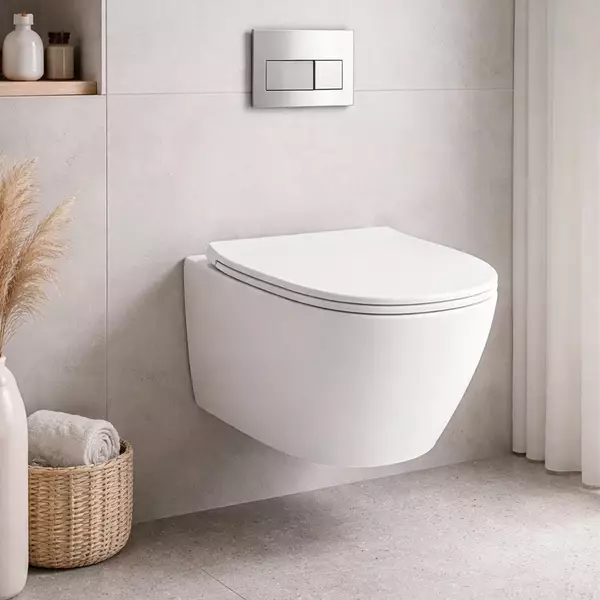 Унитаз подвесной Simas Juniper JU18/F85/JU004 безобедочный с сиденьем Soft Close турбозмил Vertigo flush Белый (35476185)