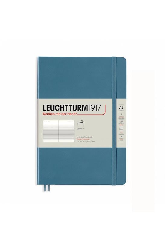 Блокнот Leuchtturm1917 Rising Colours средний мягкий переплет линия Stone Blue (363400)