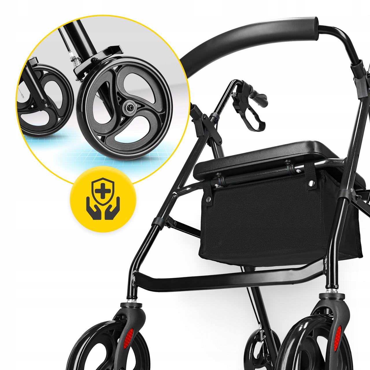 Роллер для ходьбы 4FIZJO складной с сумкой Black (P-5905973406475) - фото 4