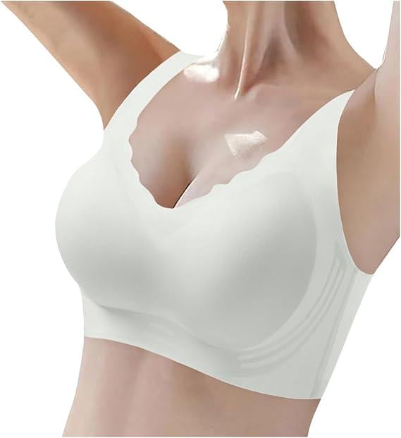 Топ-бюстгальтер женский поддерживающий бесшовный 90С 2XL Молочный (SOL-019M-2XL) - фото 3