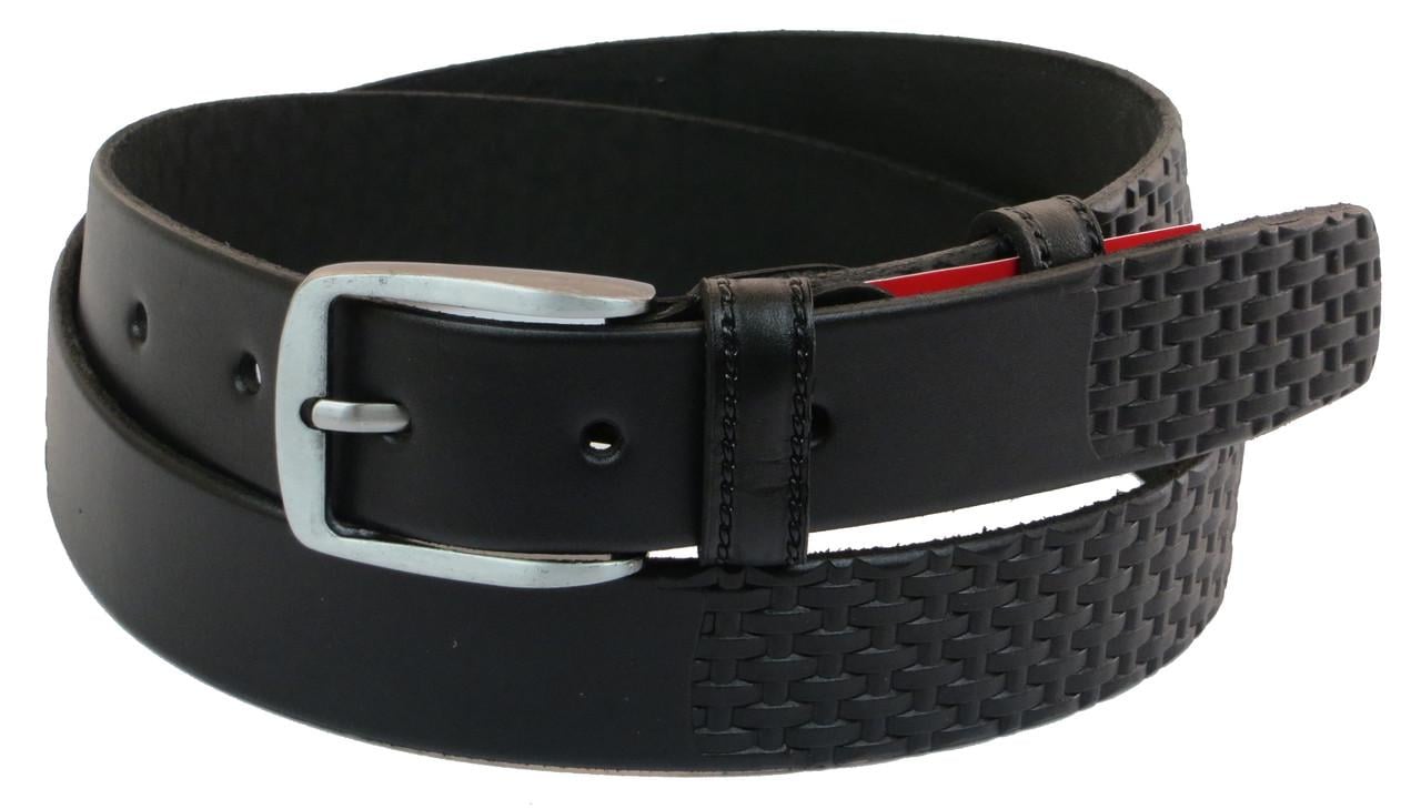 Ремень мужской Skipper 1018-35 под брюки натуральная кожа 3,5 см Черный
