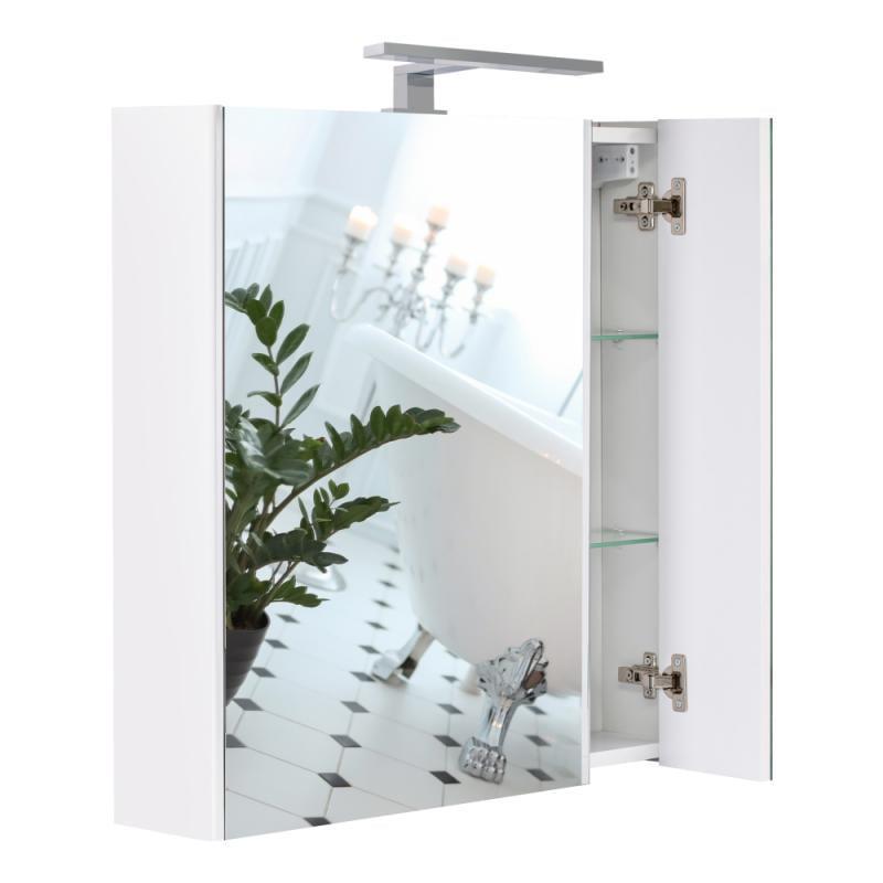 Зеркальный шкаф подвесной Q-tap Albatross 700х725х460 White с LED-подсветкой QT0177ZP700LW