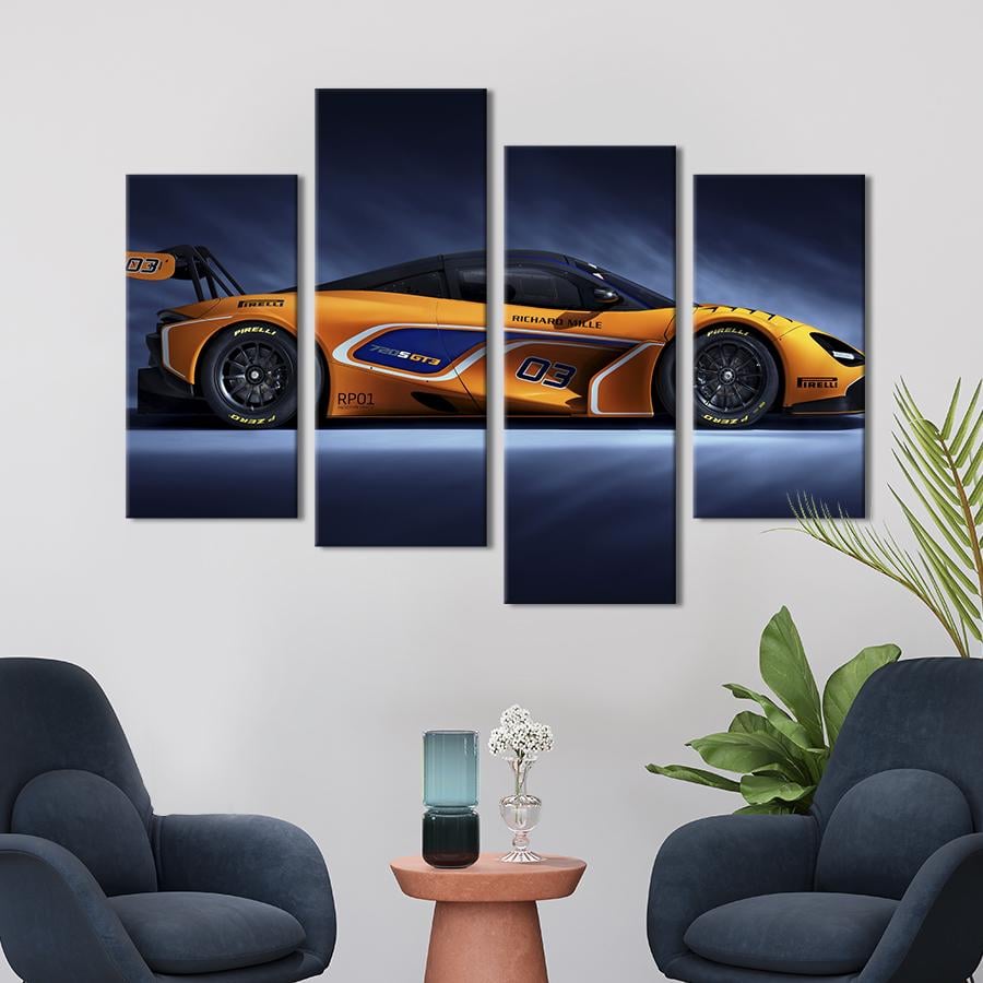 Картина на холсте Оранжевая спортивная машина McLaren 149x106 см (1352-42)