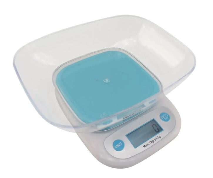 Ваги кухонні з чашею Domotec ACS SH 125 до 7 кг Синій