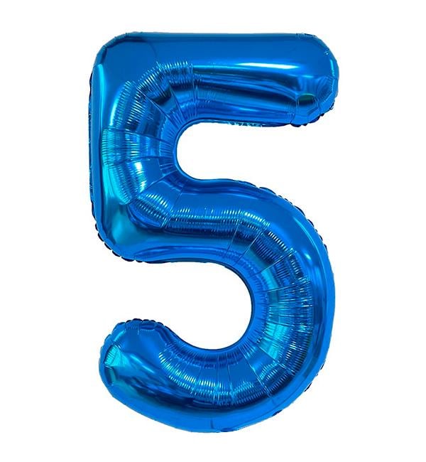 Кулька Цифра 5 80 см Синій (1353841) - фото 1 Кулька Цифра 5 80 см Синій (1353841) - фото 1