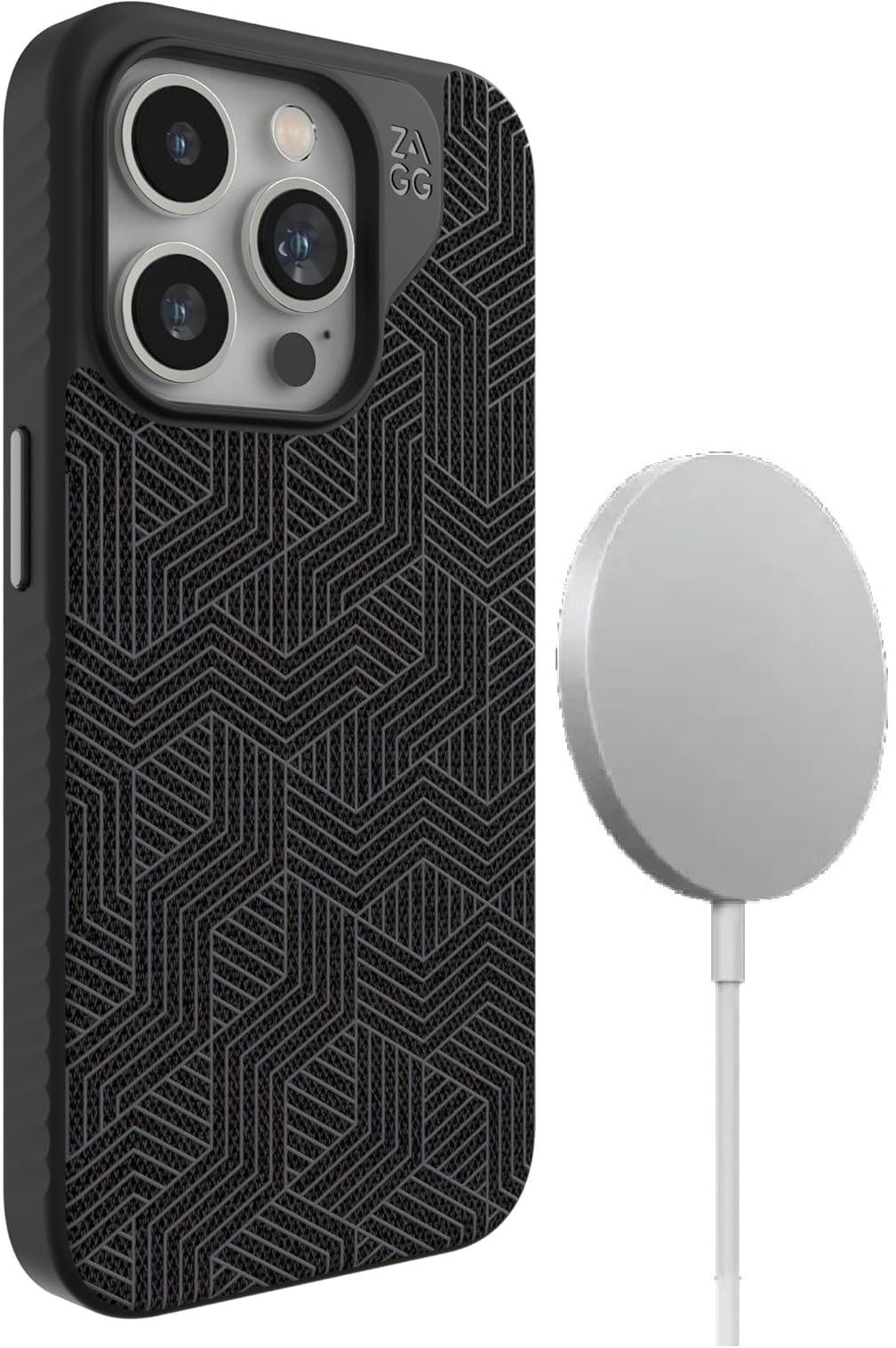 Чохол протиударний тканинний ZAGG Gear4 London MagSafe для Iphone 15 Pro Max (6.7") Black Geo
