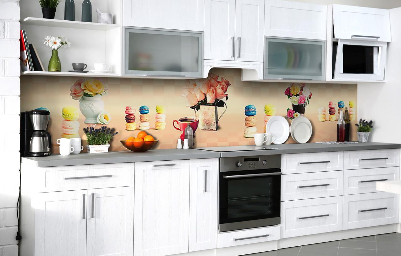 Кухонный фартук Цветный макарунсы виниловый самоклеющийся 60х300 см