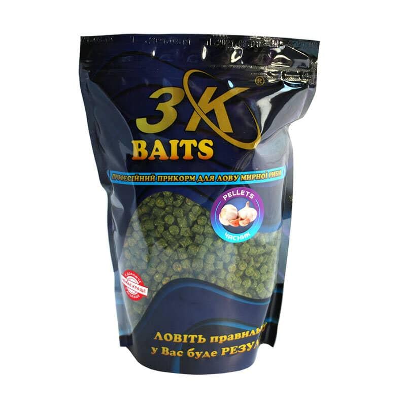 Пеллетс 3KBaits 6 мм 800 г Часник (3KB1201)