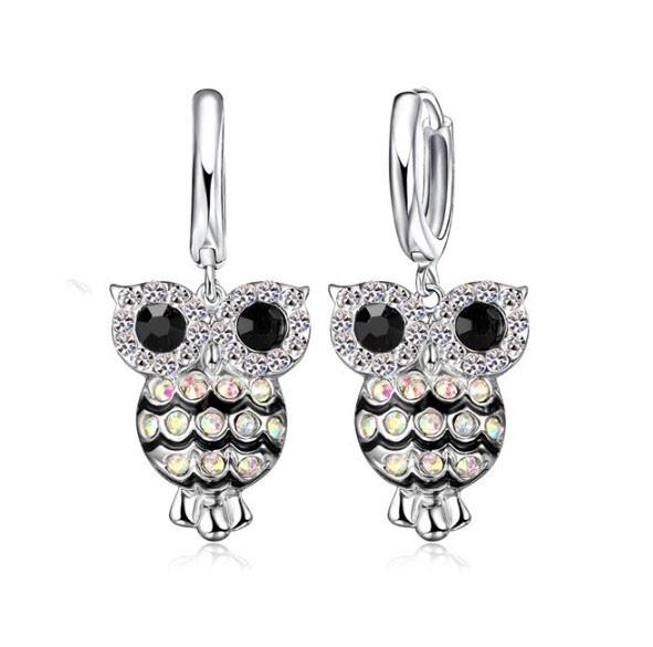 Подвески Liresmina Jewelry Серебряная Сова покрытая фианитами 3,3 см Серебристый (1822860981)