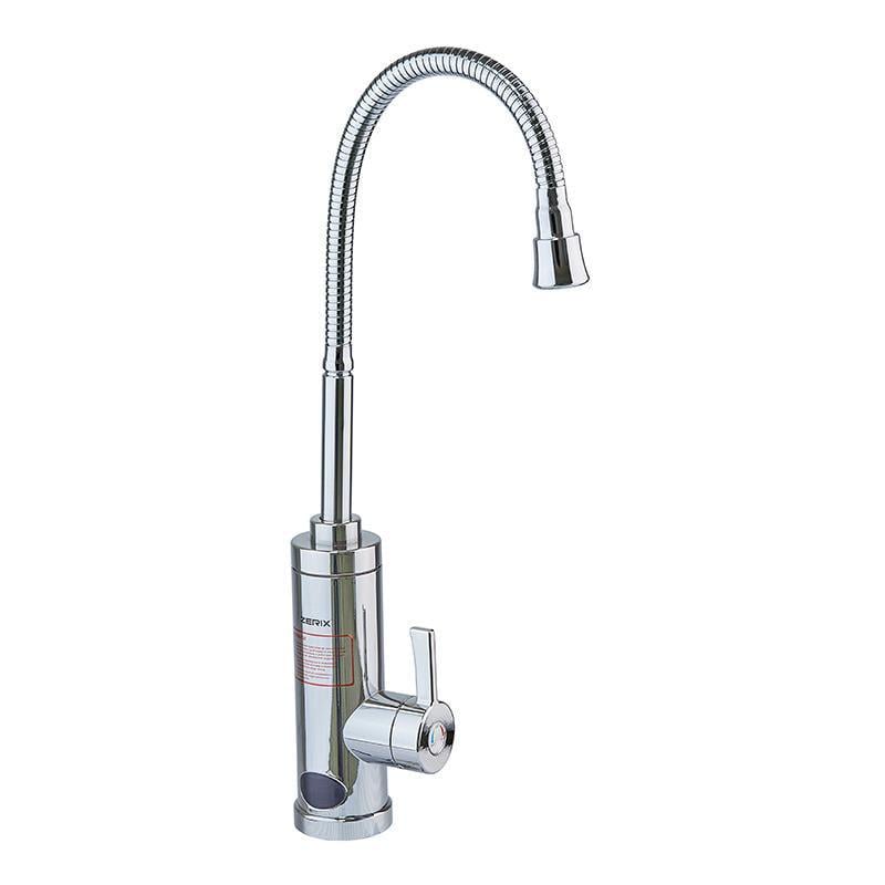 Проточный водонагреватель Zerix ELW14-EF с индикатором температуры гибкий излив на мойку (OL-ZX4784)