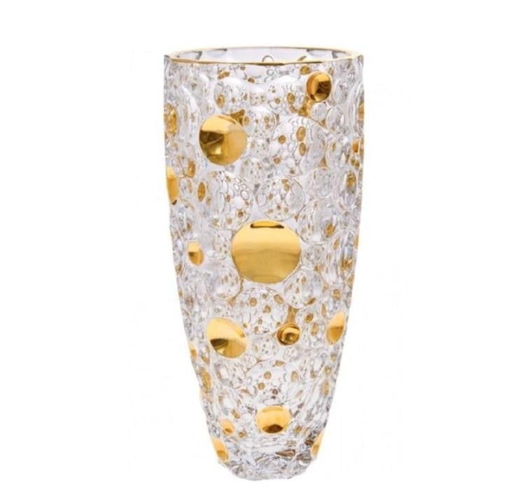 Ваза хрустальная Bohemia Lisboa Gold 31 см (42242ced)