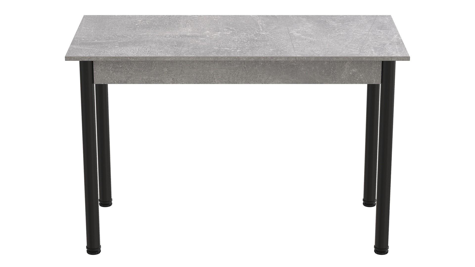 Обеденный стол Ferrum-decor Бенита ДСП 16 мм 75x120x70 см Черный/Бетон (FRD-105569)
