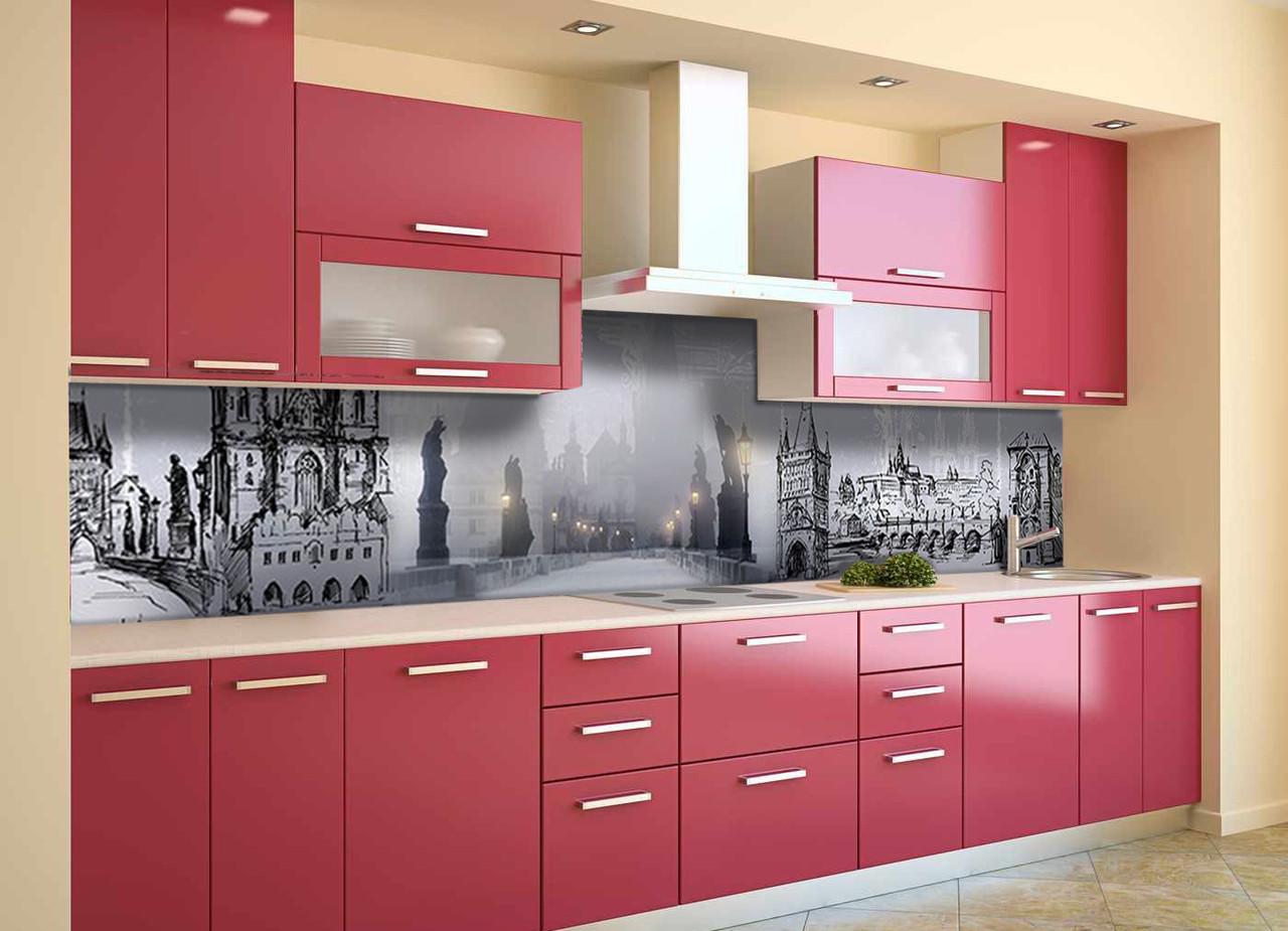 Фартук кухонный Туманная Прага из самоклеющейся виниловой пленки 60х250 см Серый Фартук кухонный Туманная Прага из самоклеющейся виниловой пленки 60х250 см Серый