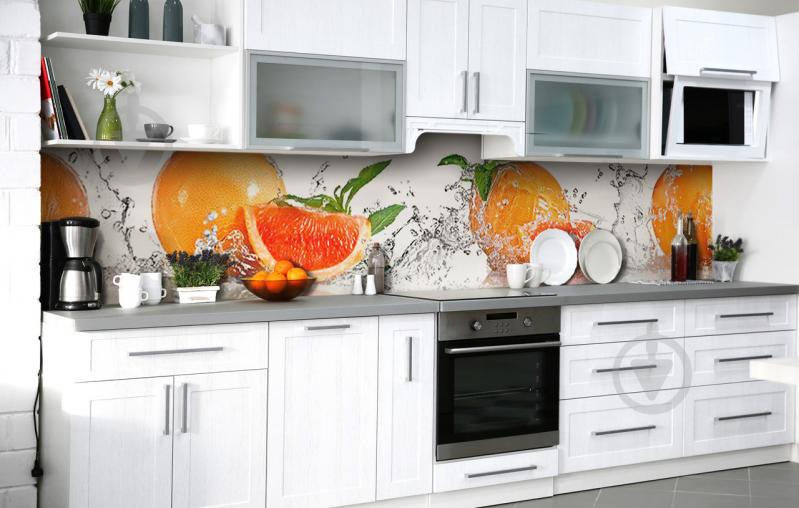 Скинали на кухню Zatarga «Купание грейпфрута» 600х2500 мм виниловая (Z183449)