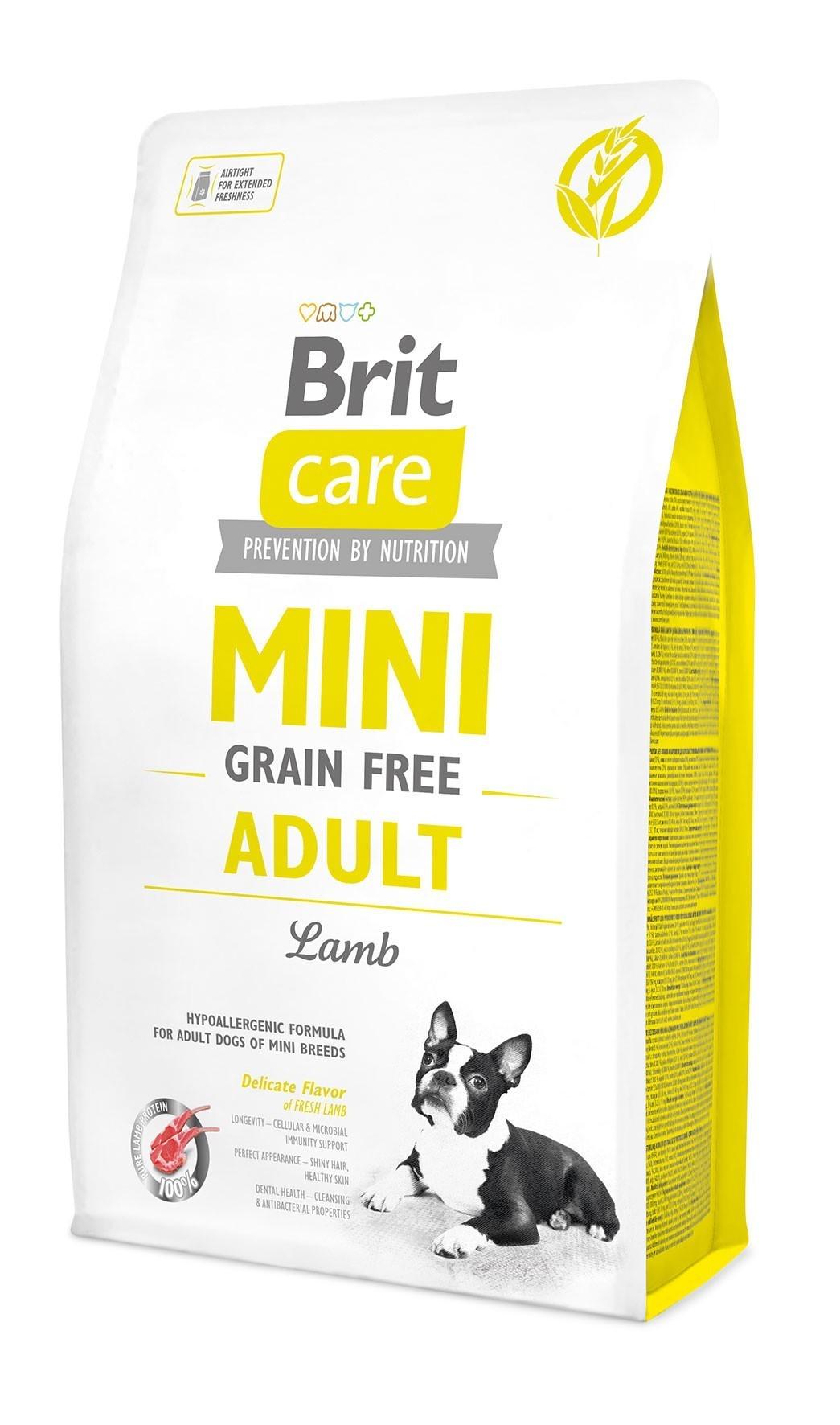 Сухой корм для собак миниатюрных пород Brit Care Grain free Mini Lamb 2 кг (8595602520107)