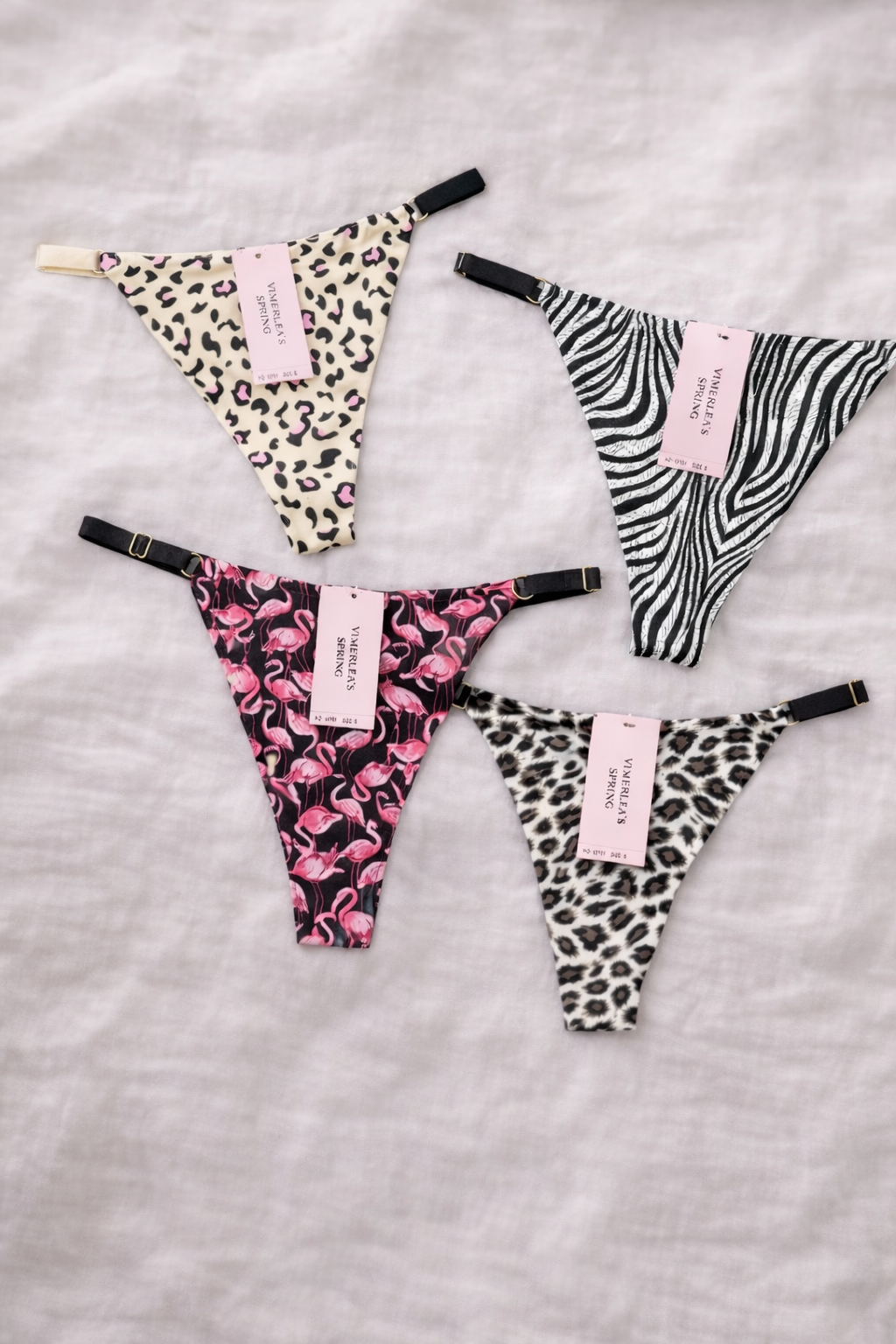 Набор трусиков стринг бесшовные с регулируемыми лямками лазерные края высокая посадка 4 шт. S (2151)