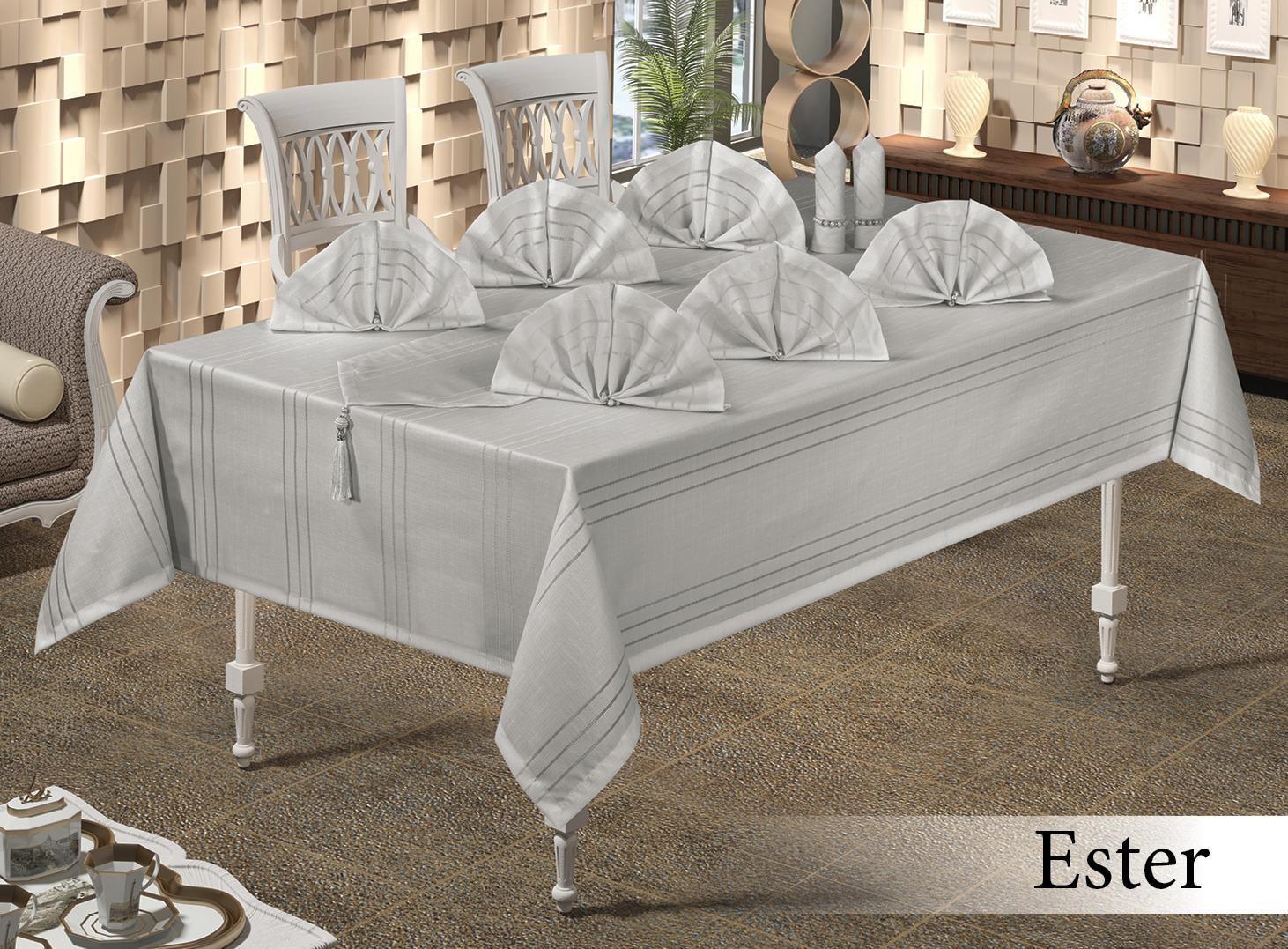 Скатерть Set Maison Royale 160x350 + 12 шт. салфеток Ester Grey (CN4002) - фото 2