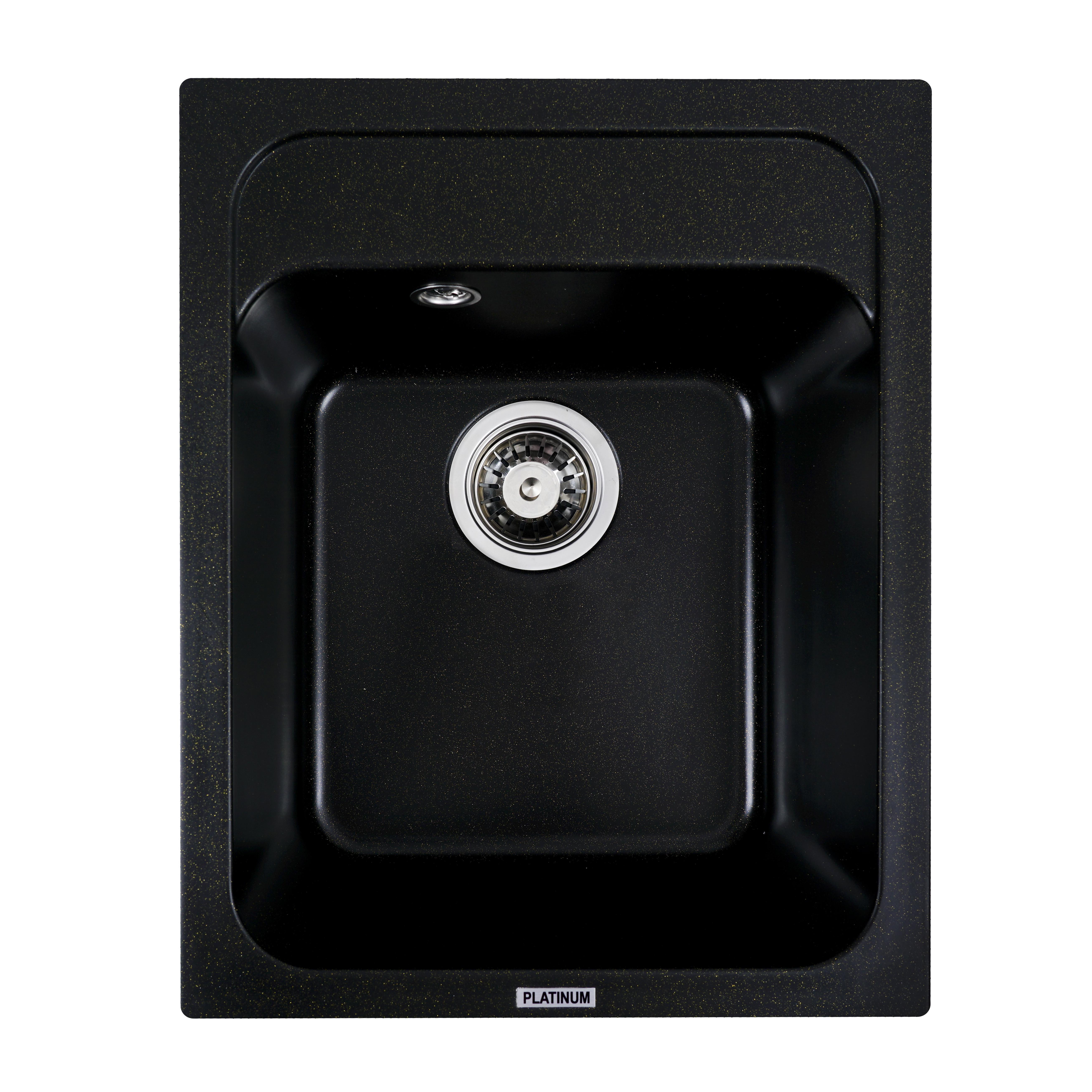 Мойка для кухни Platinum 4050 Korrado гранит матовый Black/Gold Мойка для кухни Platinum 4050 Korrado гранит матовый Black/Gold