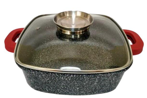 Каструля з антипригарним покриттям Bohmann BH-2427 MRB з подвійним дном з литого алюмінію каструля з кришкою (1683850351)