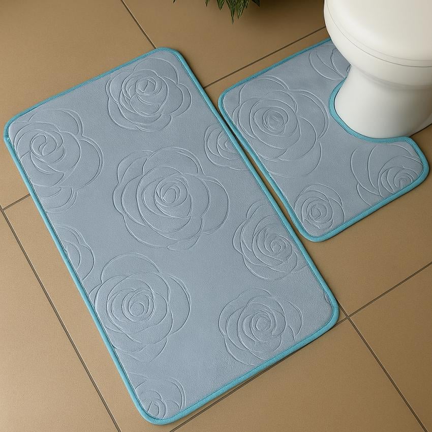 Набір килимків у ванну кімнату Rose Blue Luxury 2 шт. Blue (128614) Набір килимків у ванну кімнату Rose Blue Luxury 2 шт. Blue (128614)