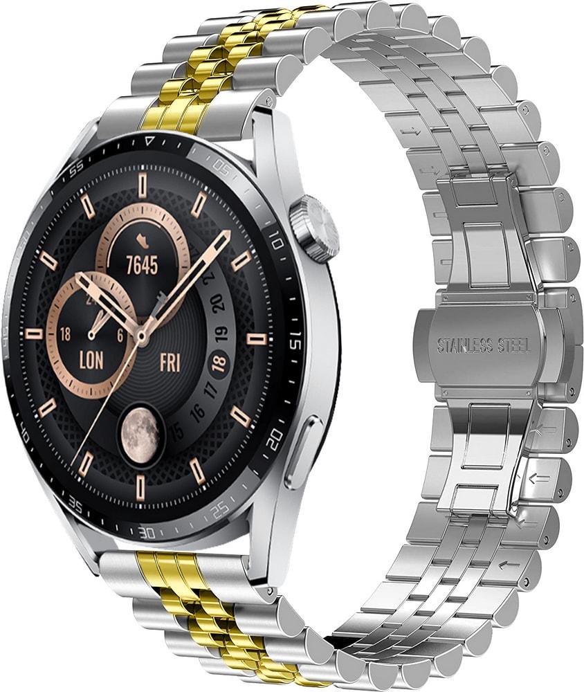 Браслет металлический Stech Line для Huawei Watch GT3 46 мм Silver Gold (29144-67)