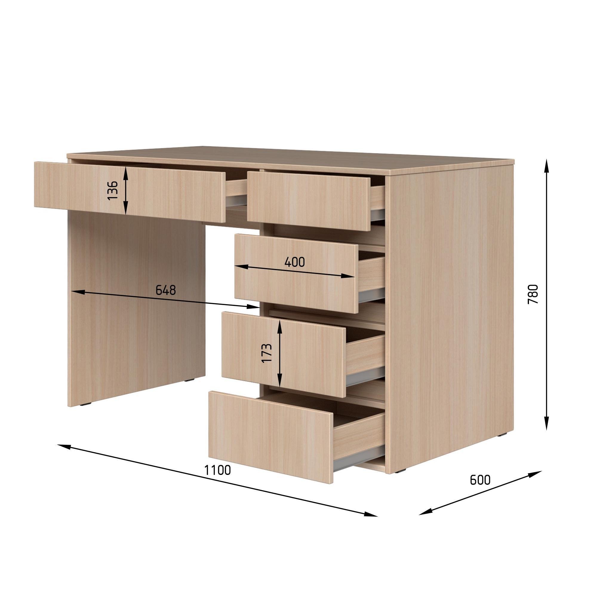 Стол письменный СП7 5Я SENAM 780х1100х600 мм ДСП Кашемир - фото 2 Стол письменный СП7 5Я SENAM 780х1100х600 мм ДСП Кашемир - фото 2