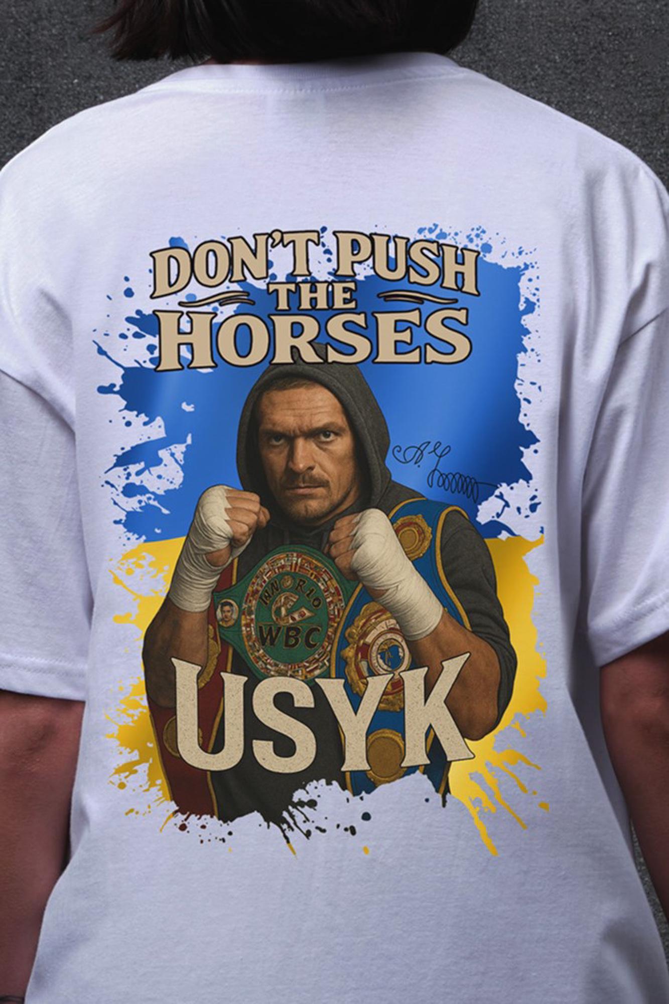 Футболка женская Without с принтом Dont Push The Horses оверсайз L/XL White (L8055227) - фото 2