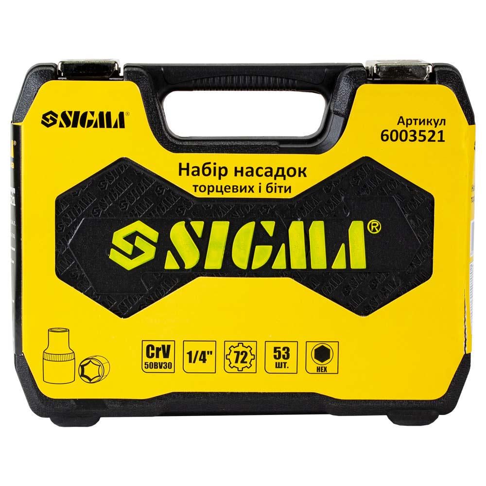 Набір насадок торцевих і біт Sigma CrV 1/4" 53 шт. (6003521) - фото 3