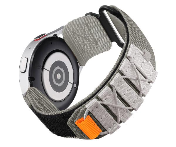 Ремешок Nylon Military для смарт-часов Amazfit Pop 3R/Pop 3S 22 мм Серый