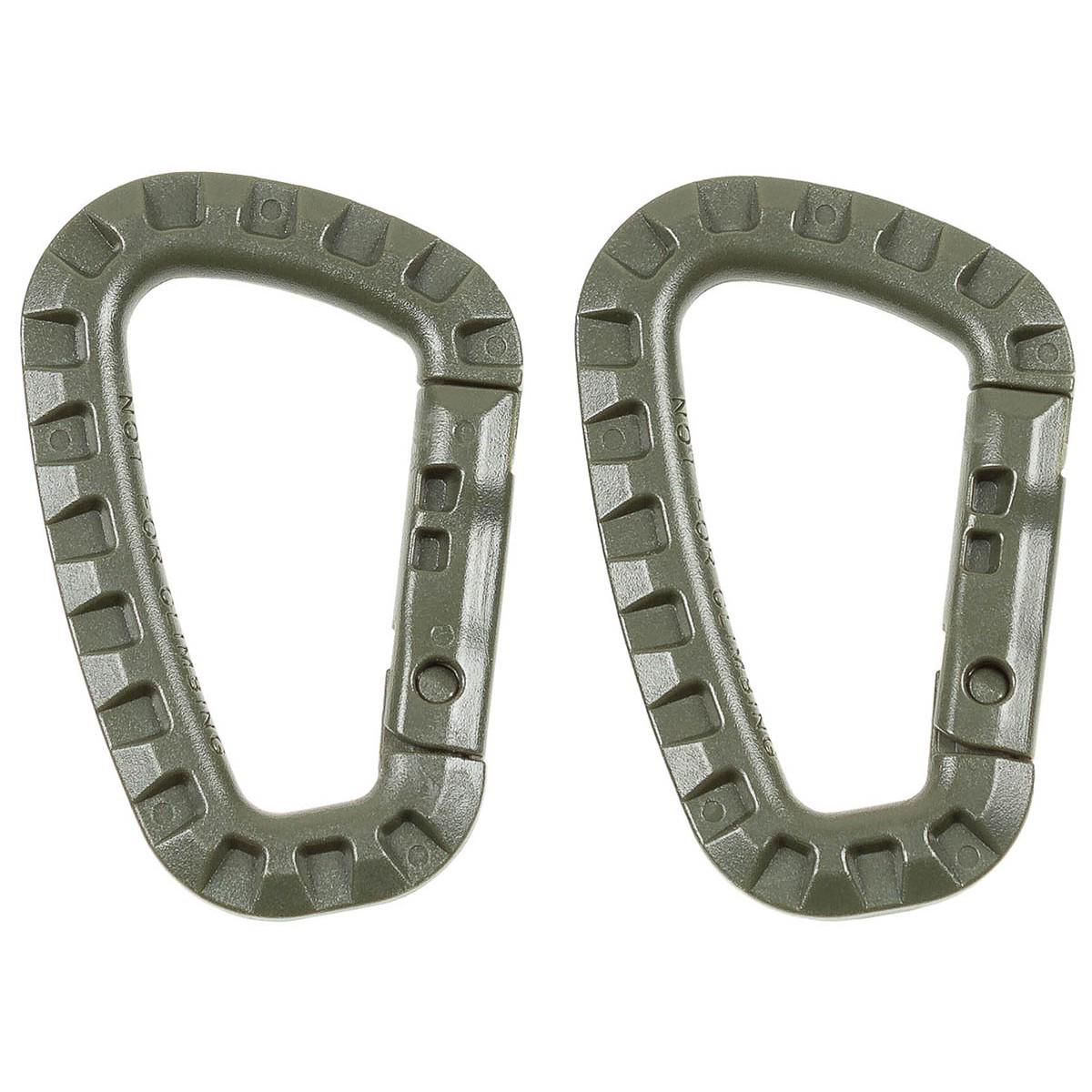 Карабіни пластикові MFH Carabiner 2-pack 2 шт. Olive