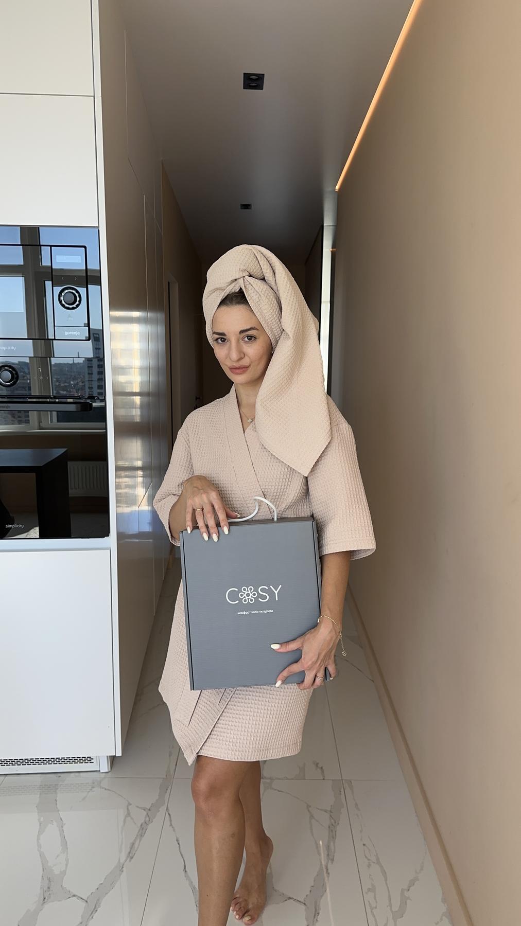 Подарочный набор женский COSY Belezza халат и полотенце L (BZ1)