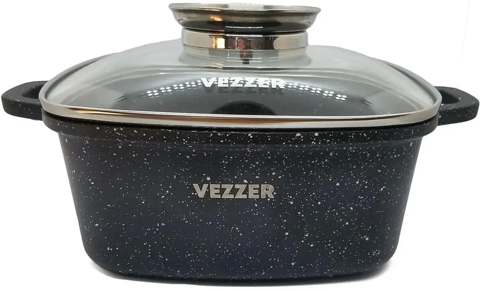 Кастрюля квадратная Vezzer 4,5 л с крышкой 24 см (VZ8009) Кастрюля квадратная Vezzer 4,5 л с крышкой 24 см (VZ8009)