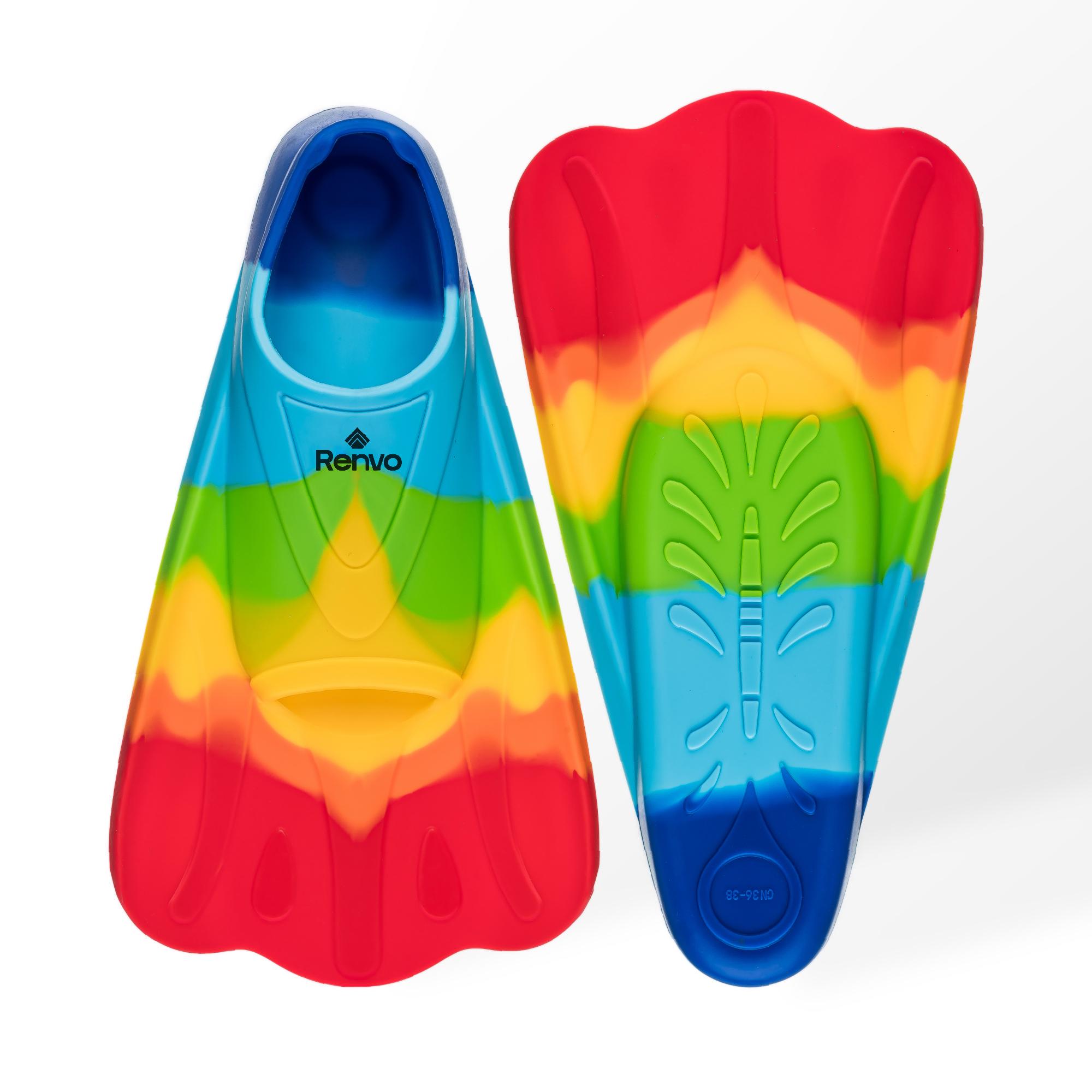 Ласты короткие для тренировки в бассейне Renvo Criz с закрытой пяткой р. 36-38 Разноцветный (SF120-45 36-38) - фото 1