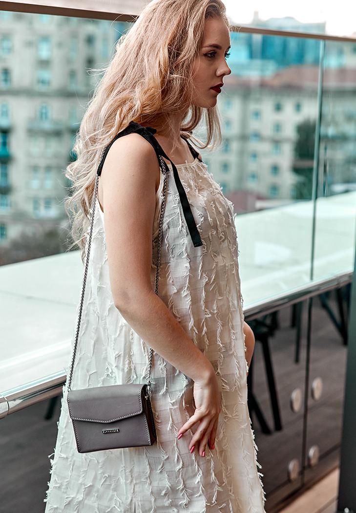 Поясная сумка женская кожаная Mini Темно-бежевый (A-026714)