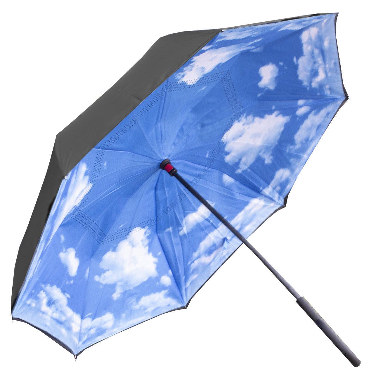 Зонтик смарт Lesko Up-Brella Hands Free Голубое небо (2907-7806) - фото 3