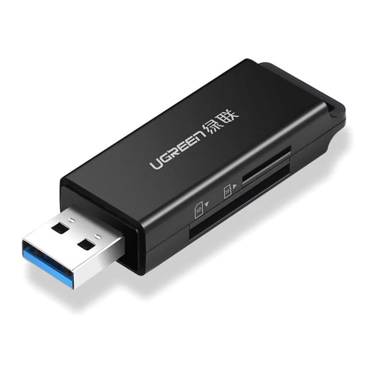 Картридер UGREEN CM104 USB 3.0 A to SD/TF Dual Card Reader Black (UGR-40752)