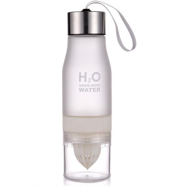 Бутылка для воды H2O Water Bottle с соковыжималкой 650 мл Белый