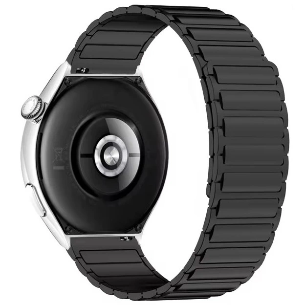 Ремінець каучуковий зі вставками 20 мм Black (30589)