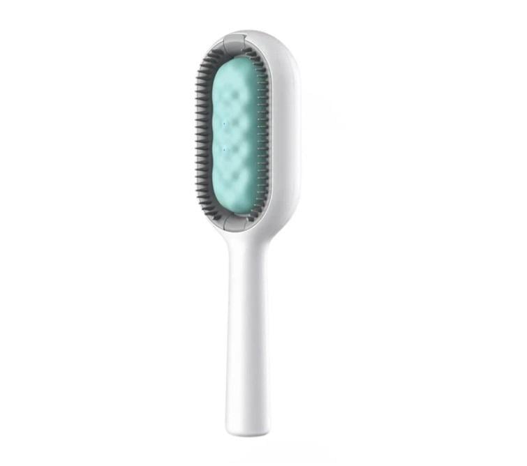 Щетка для сухого и влажного вычесывания собак и котов Pet Gravity Pet Grooming Comb 4в1 Зеленый