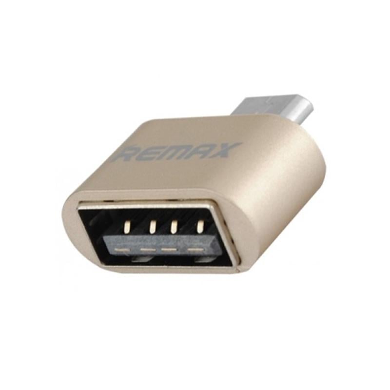 Перехідник Remax RA-OTG USB-F to microUSB-M Золотий (6954851289784)