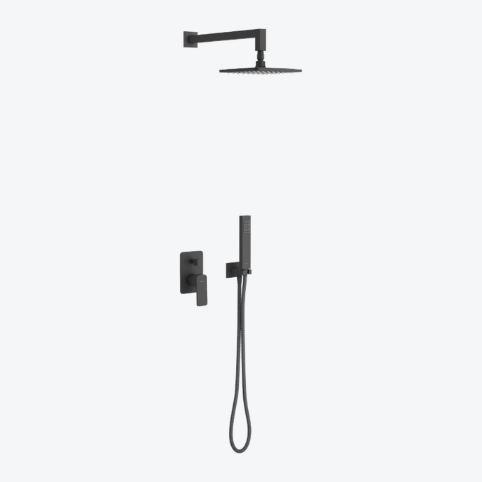 Комплект для ванны и душа Excellent Keria скрытого монтажа Черный матовый