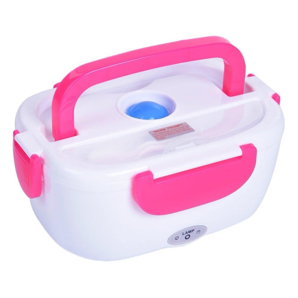 Ланч-бокс SUNROZ с подогревом от сети 110 / 220В 1,05 л Белый-Розовый (SUN1194)
