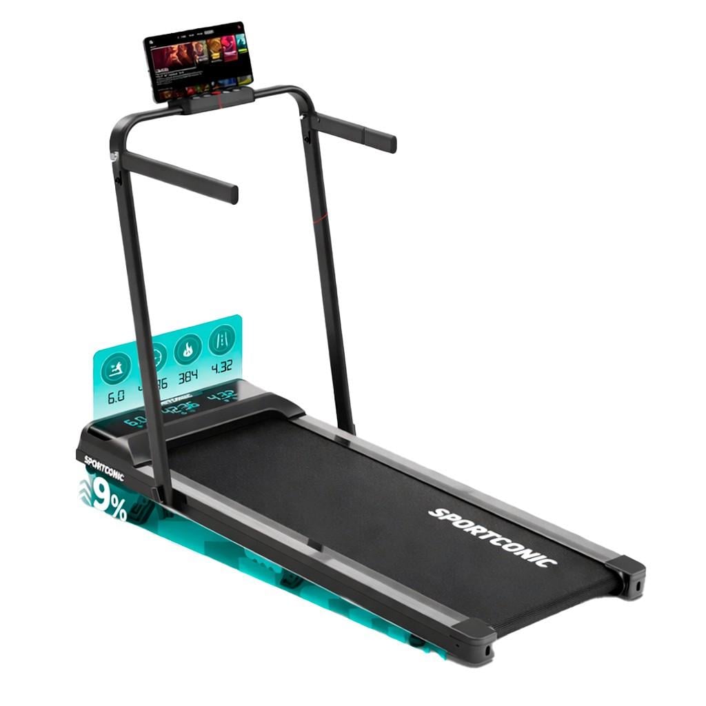 Беговая дорожка Sportconic до 12 км/ч с регулируемым наклоном LED-дисплей Черный (P106FA)
