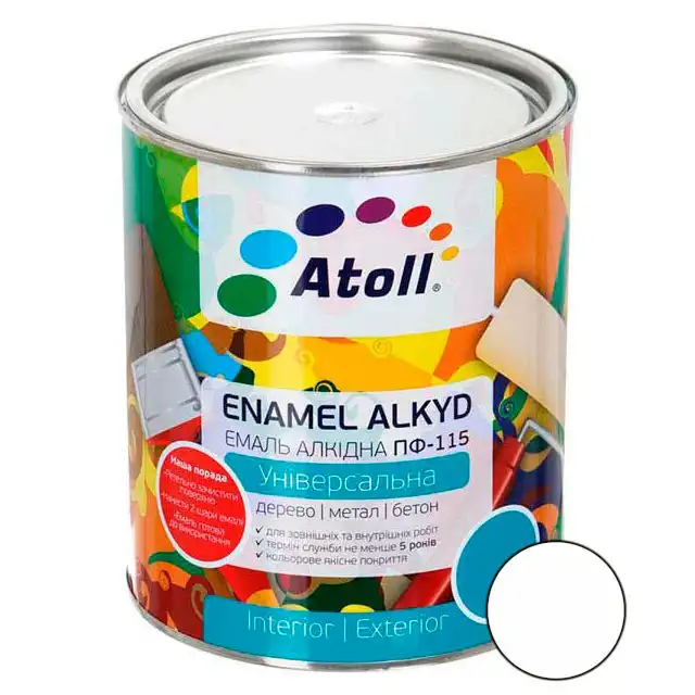 Емаль алкідна Atoll ПФ-115 2,6 кг Білий (2573608491)