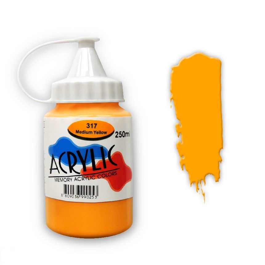 Краска акриловая Memory professional 250 мл Желтый средний