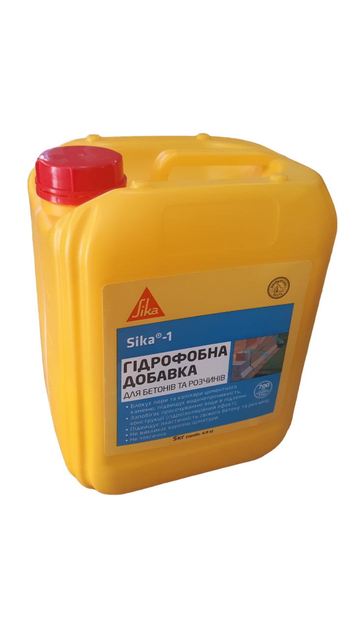 Добавка к растворам Sika 1 Moerteldicht гидрофобизирующая 5 кг (682391)