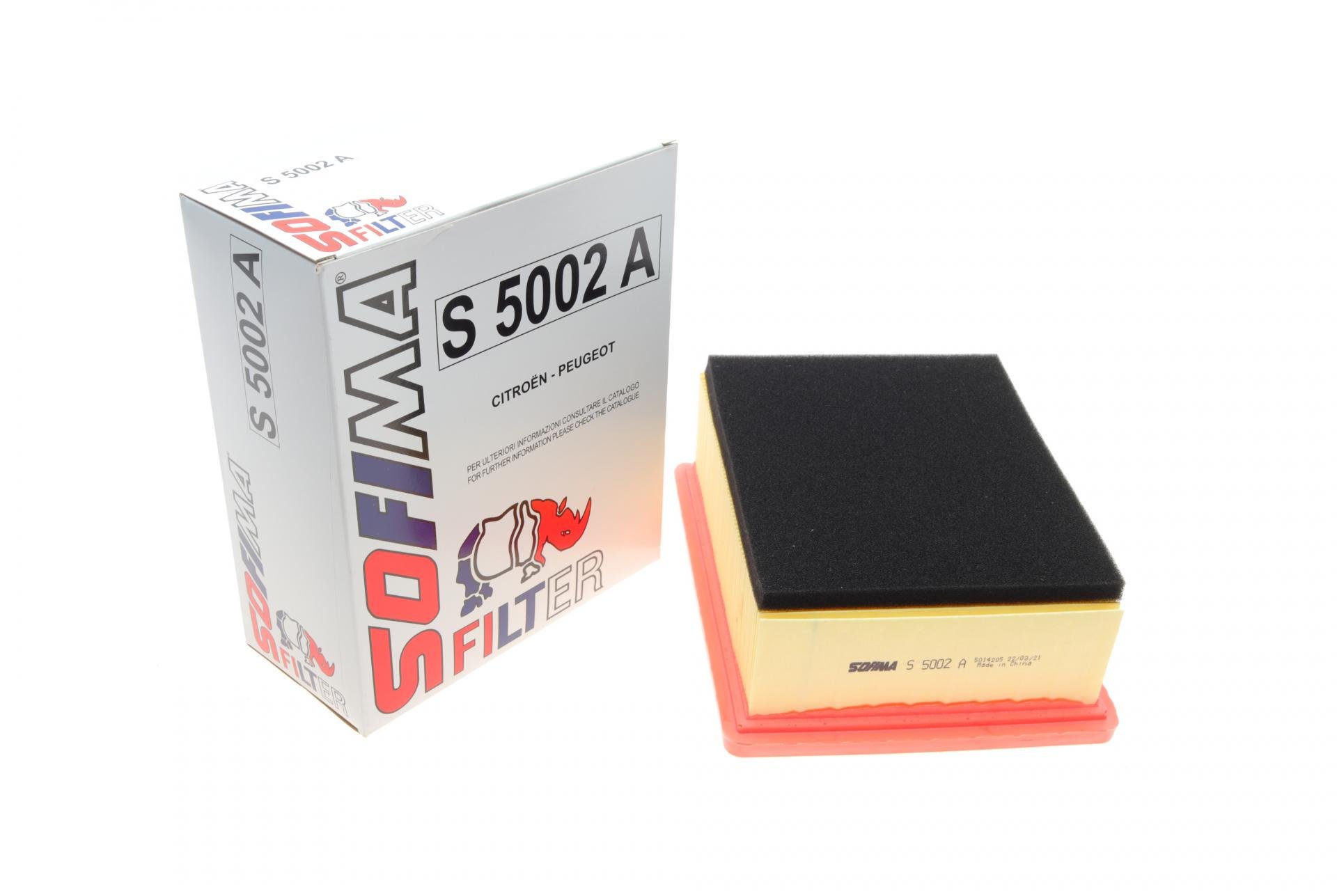 Фільтр повітряний SOFIMA для Citroen Xsara 1,4i/1,6i/2,0HDI 99-05- (S 5002 A)