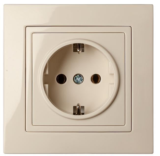 Розетка одноместная с заземлением MARSHEL ELEGANT RS16-379 Beige (RS16-379 Beige) Розетка одноместная с заземлением MARSHEL ELEGANT RS16-379 Beige (RS16-379 Beige)
