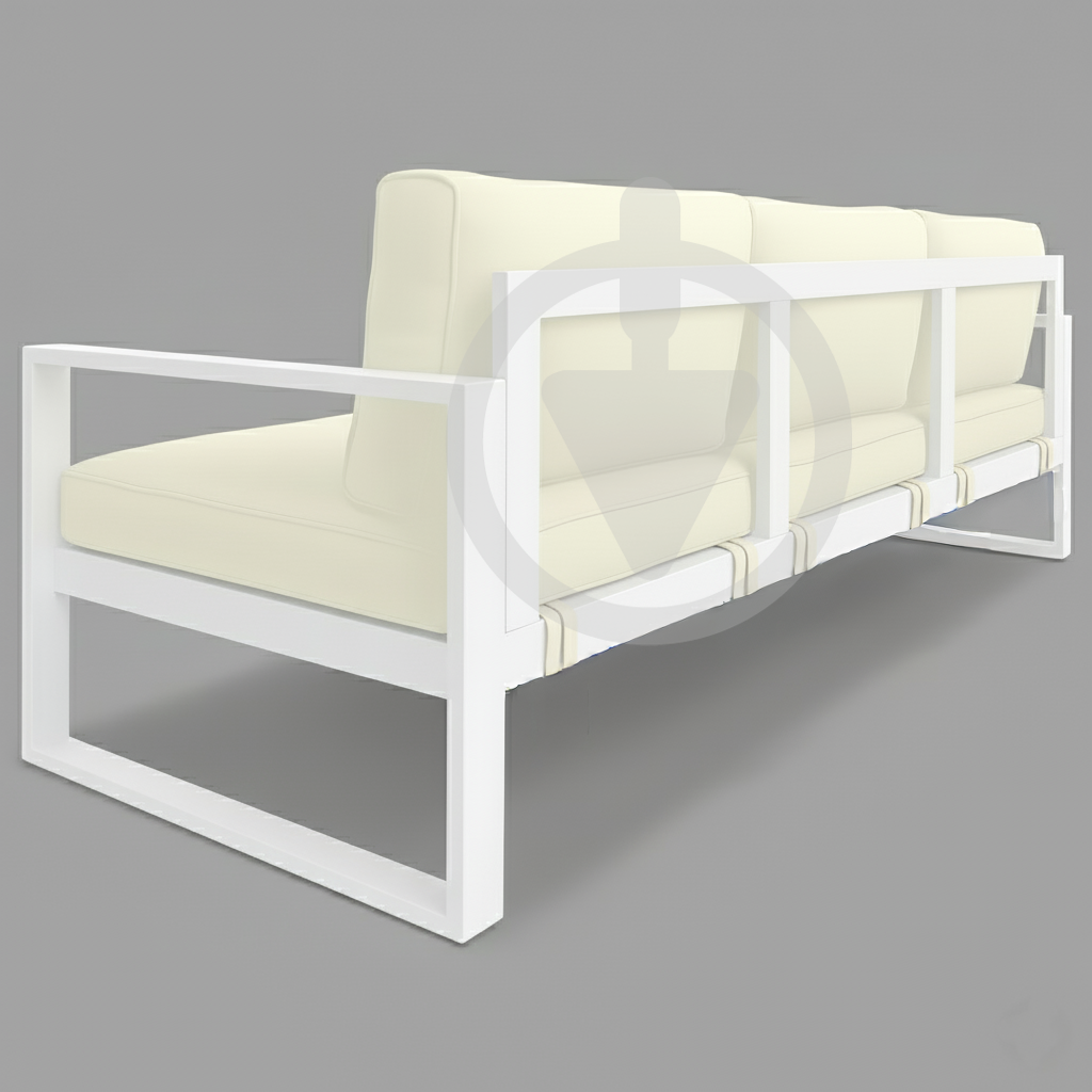 Диван металлический AVVS tech Бостон уличный лофт с подлокотниками оксфорд 250 см Бежевый/Белый (30067076) - фото 3